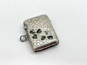 Trébol insertado de ágata de plata esterlina maciza / Trébol Estuche Vesta - pérdida de ágata - Imagen 1 de 15