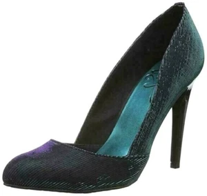 NUEVO EN CAJA Zapatos de salón de vestir Vogue para mujer Fame Game tacón de aguja brillante V96425 verde azulado NEGRO 8 - Imagen 1 de 6