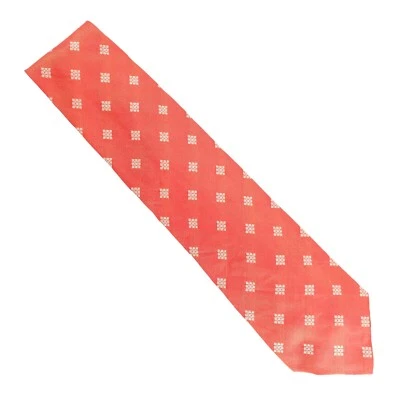 Corbata Hombre Structure 100% Seda Color Geométrico Naranja Talla 59x4 - Nueva Sin Etiquetas - EE. UU. Foto 1 de 4