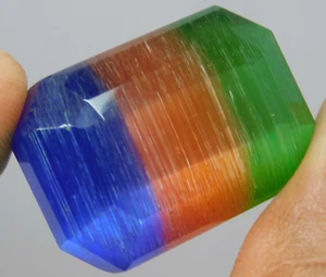 Natural Tourmaline 61.00 Ct Multi Color Emerald Cut Loose Gemstone. O-10497 - Picture 1 of 6