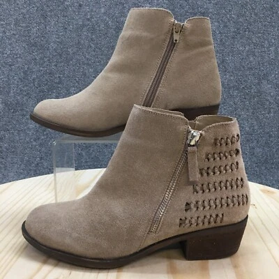 Kensie Boots Womens 7 M Granger Ankle Booties Heels Beige Leather Side Zipper - Image 1 of 4