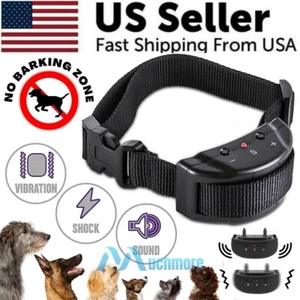 Automatisches Anti-Bellen Trainingshalsband Schock/Geräuschkontrolle 7 Stufen für Hund Katze Haustier - Bild 1 von 18