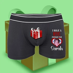 Personalised I have a big package christmas xmas boxers underwear bottom - Picture 1 of 3
