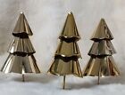 Target 2021 Bullseye Playround Set Of 3 Gold Metal Small Christmas Trees 6"