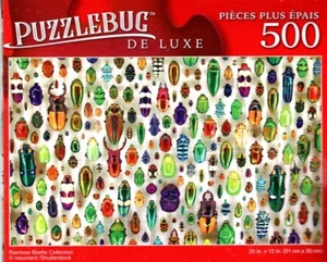 Rainbow Beetle Collection - 500 Pieces Deluxe Jigsaw Puzzle - Picture 1 of 1