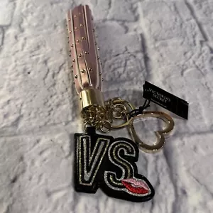 Portafoglio portachiavi Victoria's Secret borsa bacio labbra cuore cinturino logo RARO NUOVO - Foto 1 di 8