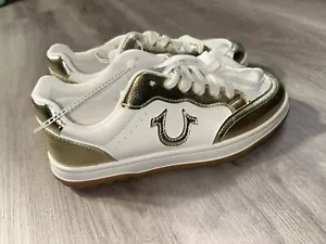 Scarpe sneakers True Religion Karlie Court ARGENTO e bianche comode donna taglia 8 - Foto 1 di 6