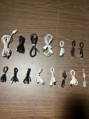 Micro USB Charger Sync Cable Black, White, Grey 6ft, 5ft, 4ft, 3ft, 40in & 1 ft - Image 1 of 3