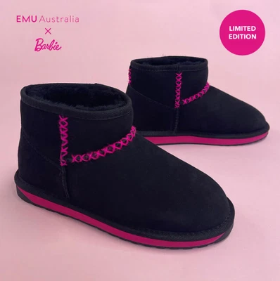EMU Australia Women's 9 Barbie™ Stinger Micro Mini Boot in Black/Barbie Pink - Image 1 of 4