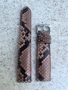 Brown Snake Leather Watch Strap Band, Size 16mm 18mm 20mm 21mm 22mm 24mm 26mm - Picture 1 of 6