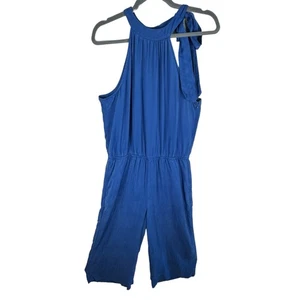 Cloth & Stone Jumpsuit blau leichter Neckholder ärmellos Lyocell Taschen Gr. M - Bild 1 von 9