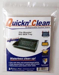 Lot de 5 doublures de seau à peinture souple jetables Quickn'Clean. Wooster personnalisé... - Photo 1/12