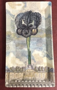 Bandeja rectangular vintage John Derian iris floral. - Imagen 1 de 5