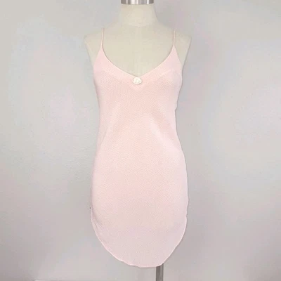Vestido sin mangas vintage de seda Underwriters para mujer pequeño mediano rosa camisón de noche Foto 1 de 4