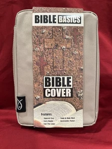 Bible Basics Beige Canvas Bible Cover Large Joshua 1:8 (NIV) - Picture 1 of 7