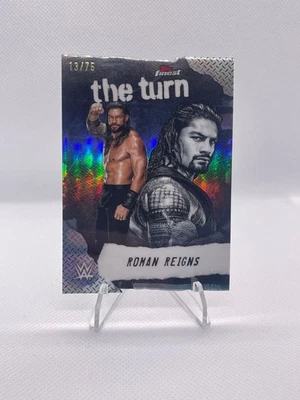 2025 Topps Finest WWE Wrestling Roman Reigns THE TURN Die-Cut REFRACTOR 13/75 - Image 1 of 2
