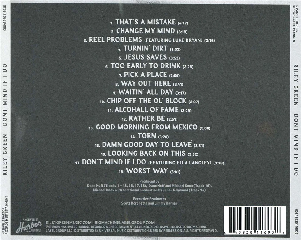 RILEY GREEN DON'T MIND IF I DO NEW CD - Image 1 of 1