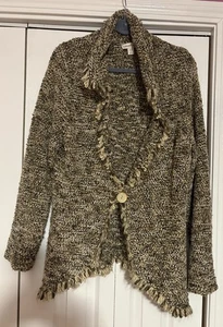 Cardigan in tweed marrone Coldwater Creek® - taglia 2X - Foto 1 di 8