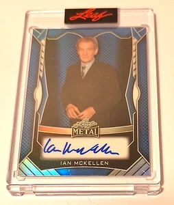 2025 Leaf Metal Authentics Bliue #LM-IMK Ian McKellen Autograph Magneto, LOTR - Picture 1 of 3