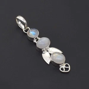Heißer Verkauf Regenbogen Mondstein Edelstein versilbert Schmuck Anhänger 2" v209 - Bild 1 von 4
