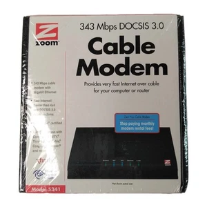 ZOOM CABLE MODEM 343 Mbps DOCSIS 3.0 MODEL 5341 New Sealed - Picture 1 of 3