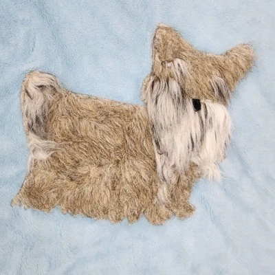 Lucy's Toys Silky Terrior Furry Blue Blanket 48"x58" HEAVY Made in Alabama USA - Image 1 of 4