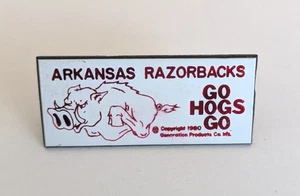 Vintage Arkansas Razorbacks Go Hogs Go 1980 Tie Clip Bar - Picture 1 of 2