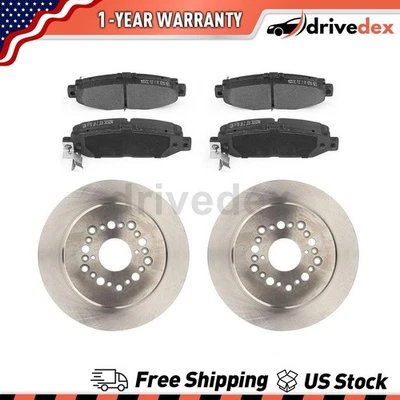 Rear Rotors Ceramic Brake Pads Fits Toyota Supra 3.0L Lexus SC300 3.0L_DV - Image 1 of 4