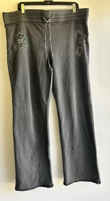 Leggings femininas vintage Y2K vertigem cintura baixa alargamento ioga bordada 2X - Imagem 1 de 4