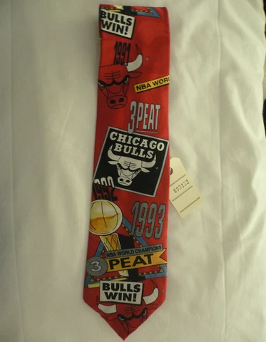 NBA Chicago Bulls 1991-1993:First three-peat Neck Tie 100% Silk No6 VERYNICE/OLD Cover