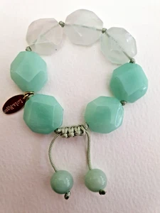 BEAUTIFUL CHUNKY LOLA ROSE AQUA GREEN & PALE GREEN QUARTZ GEMSTONE BRACELET VGC - Picture 1 of 3