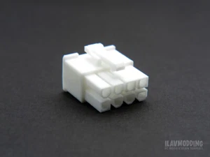 PC 8-pin PCI-E / 8-pin Modular Connector Housing Female - WHITE [1pc] - Picture 1 of 2