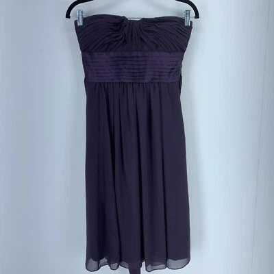 Vestido Bill Levkoff Mujer 4 Cintura Imperio Sin Tirantes Royalcore Ballet Púrpura Oscuro Foto 1 de 4