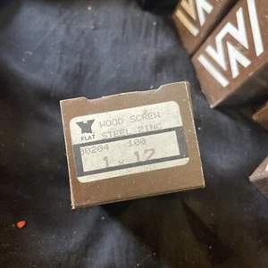 #12 x 1" Holzschraube Schlitz Flachkopf Kohlenstoffarm Stahl verzinkt 100 Stück USA - Bild 1 von 6
