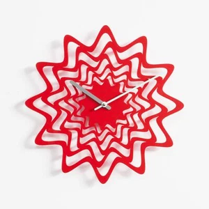 Progetti Orologio da parete modenro in metallo "Flux"  Metallo   Rosso - Foto 1 di 1