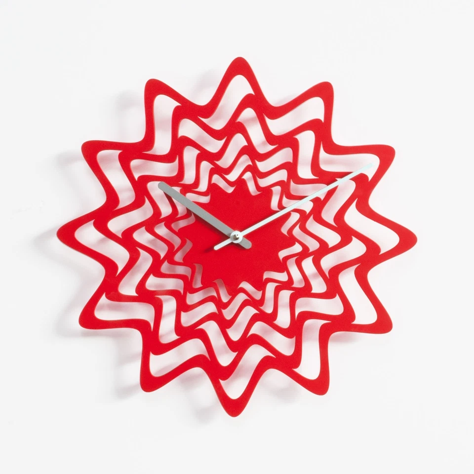 Progetti Orologio da parete modenro in metallo "Flux"  Metallo   Rosso - Immagine 1 di 1