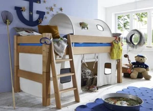 Massivholz Hoch-bett TOBYKIDS 210x110x122cm Buche massiv geölt Spiel Etagenbett - Bild 1 von 2