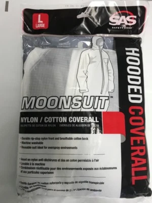 SAS Safety 6938 Paint Suit Large Moonsuit Nylon/cotton Hooded Coverall  - Image 1 of 4