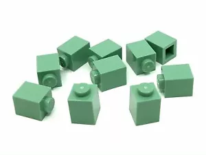 LEGO SAND GREEN BRICK LOT / SIZE 1x1 / QTY 10x / Part #3005 Element #4521948 - Picture 1 of 2