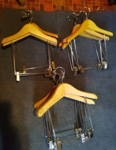Lot 15 Youth Outfit Hangers with Natural Finish Light Wood. Top/Bottom Kids - Picture 1 of 6