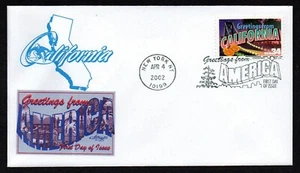 USA, SCOTT # 3565, ARTMASTER FDC COVER 2002 CALIFORNIA, GREETINGS FROM AMERICA - Picture 1 of 1