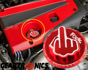 JDM RED Screw-In Middle Finger Oil Filler Tank Cap Valve Cover For Honda Acura