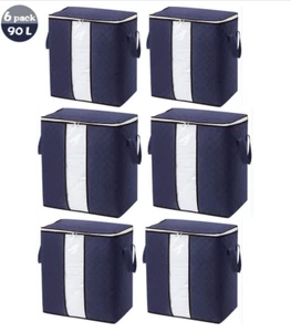 6 XXL Aufbewahrungstaschen 90L Bettzeug Allzwecktasche Umzugstasche Unterbett DE - Bild 1 von 13