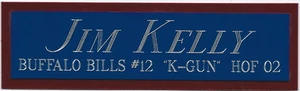 PLACA DE IDENTIFICACIÓN DE JIM KELLY BILLS PARA FÚTBOL AUTOGRAFIADA FIRMADA-CASCO-CAMISETA-FOTO - Imagen 1 de 8