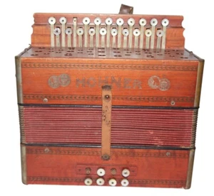 Vintage Hohner Akkordeon Deutschland Grand Prix 29 Tasten Musikinstrument Weltausstellung - Bild 1 von 18