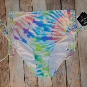California Waves Juniors Small Tie-Dye Lace-Up High-Waist Bikini S - Picture 1 of 7