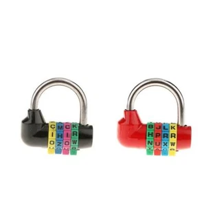 2 Pieces Security Combination Lock Letters Combination Padlock with 4 - Picture 1 of 12