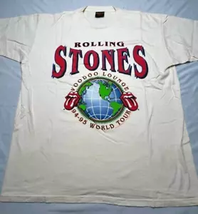 #T35 - VINTAGE ROLLING STONES 1994/95 VOODOO LOUNGE TOUR SHIRT SIZE XL - BEIGE - Picture 1 of 4