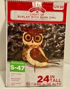35-Leuchten Plüsch Weihnachten Eule 24 Zoll Holiday Time Dekoration Dekor Feiertage - Bild 1 von 11