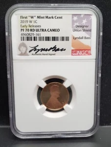 2019 W 1c Lincoln Penny NGC PF 70 RD Ultra Cameo ER Signed Lyndall Bass Label  - Picture 1 of 4
